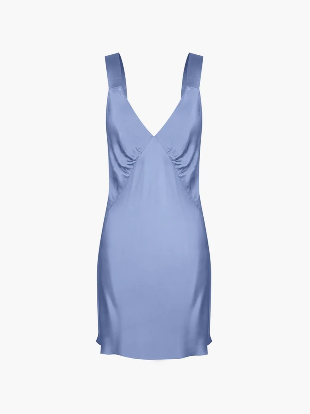 Commense Blue Satin Slip Dress